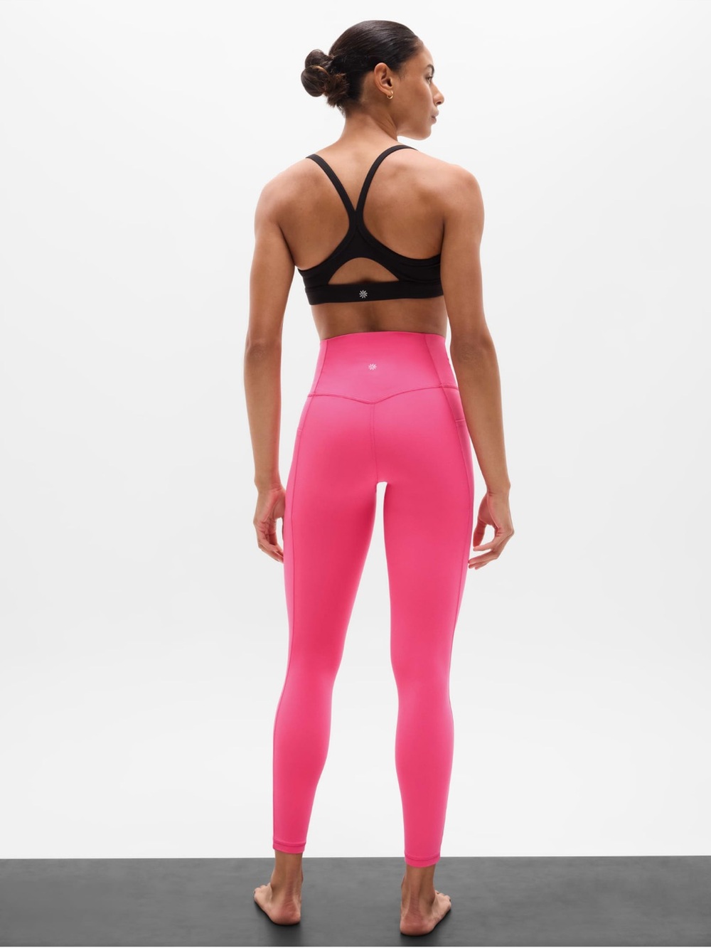 Athleta Hot Pink Salutation Stash High-Rise Leggings Cerise
